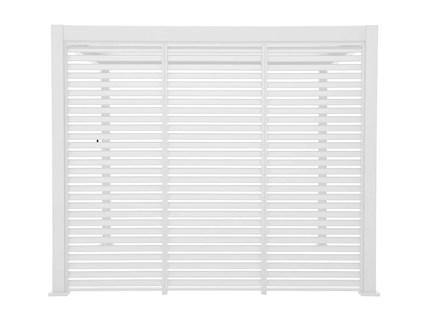Pergola bioclimatique aluminium 3x3 m V2 lames orientables + 3 persiennes TRIOMPHE blanc