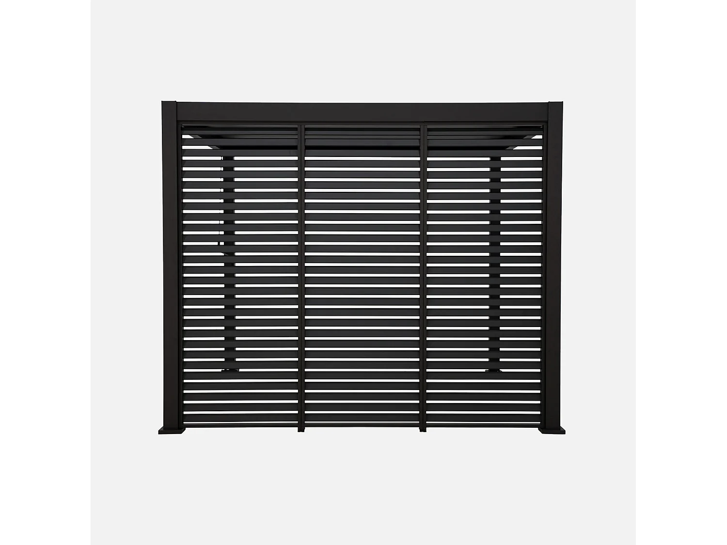 Pergola bioclimatique aluminium 3x3 m V2 lames orientables + 3 persiennes TRIOMPHE anthracite