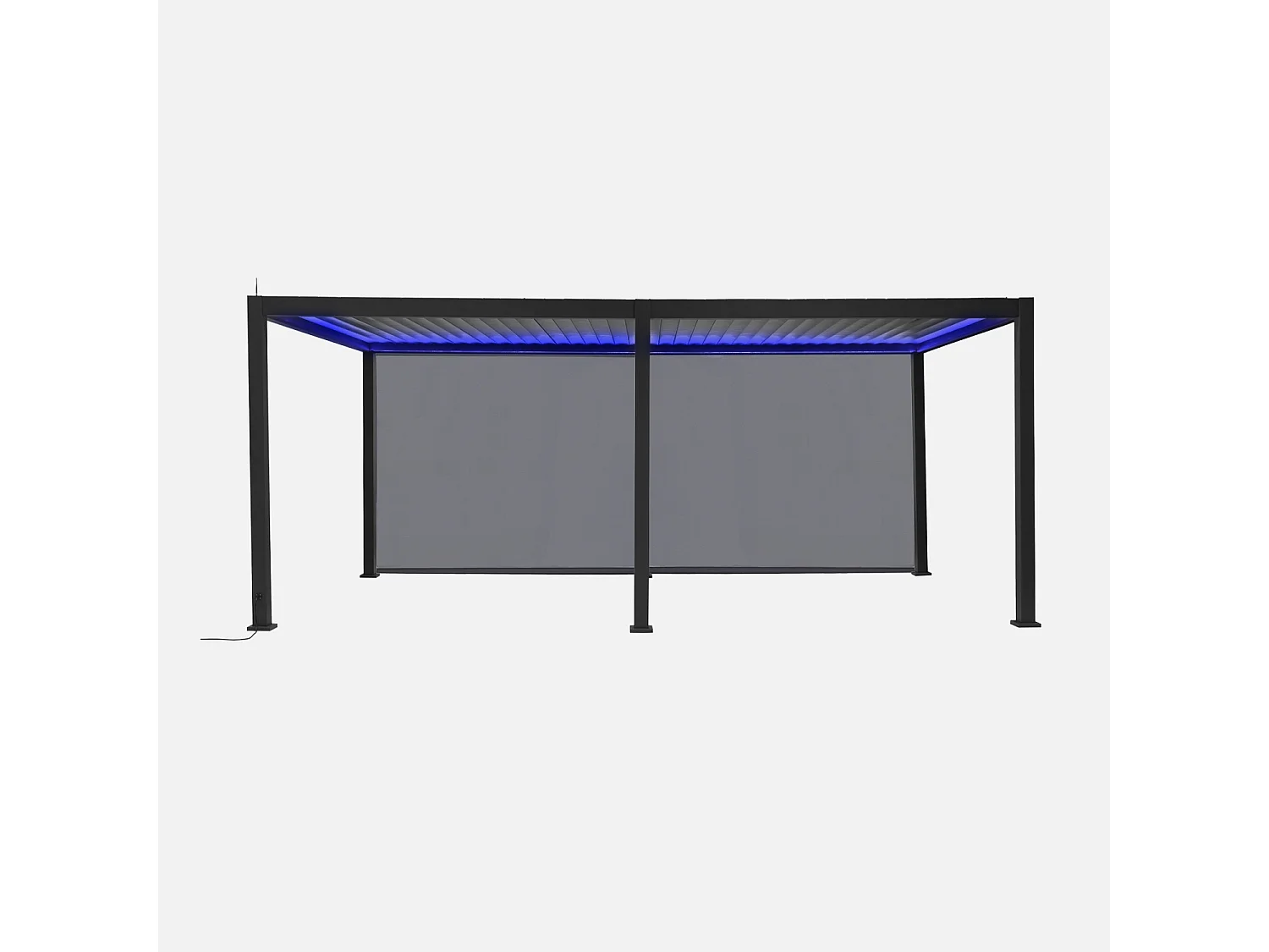 Pérgola bioclimática 3x6m eléctrica de aluminio con led + 2 toldos de