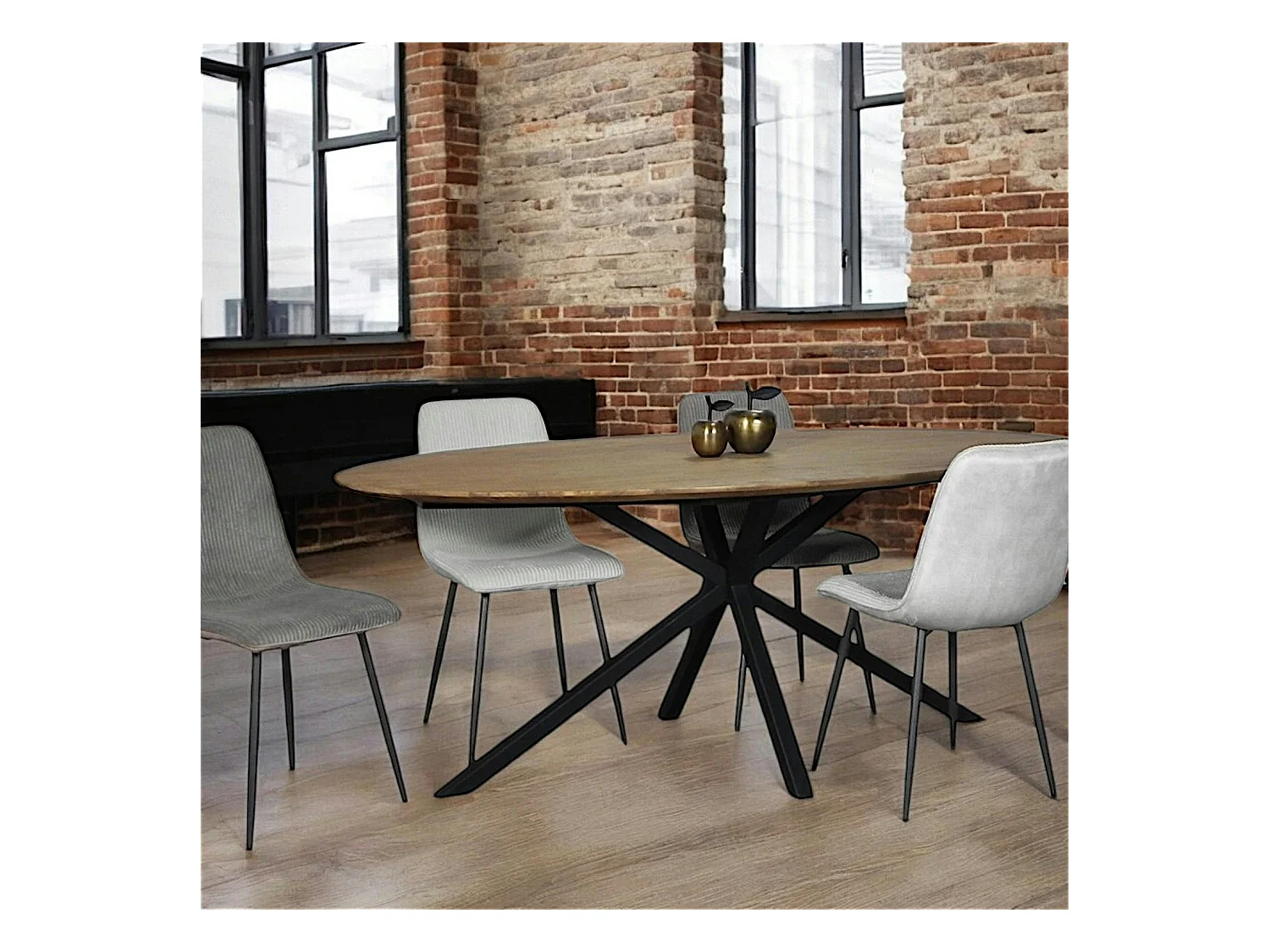 Table à manger ovale en bois de teck recyclé 2 m DEPOK