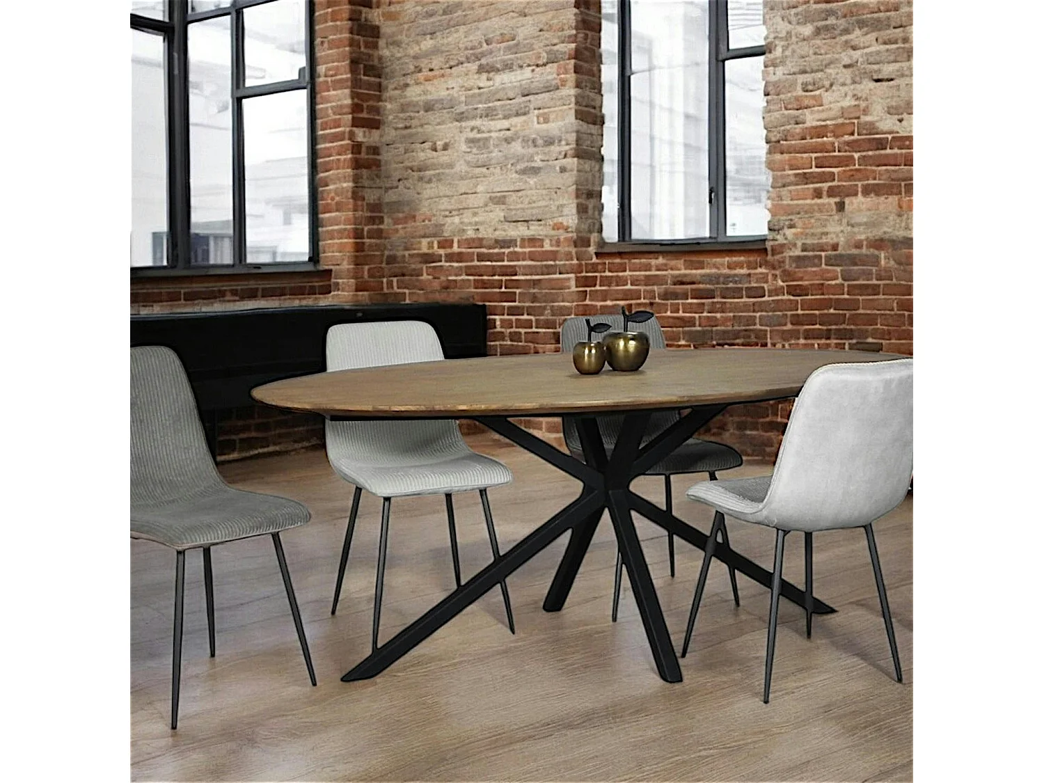 Table à manger ovale en bois de teck recyclé 2 m DEPOK