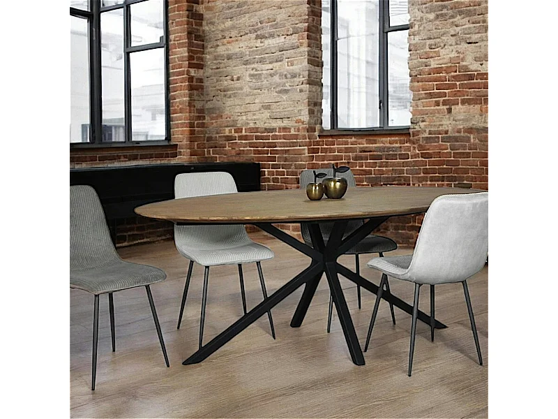 Table à manger ovale en bois de teck recyclé 2 m DEPOK