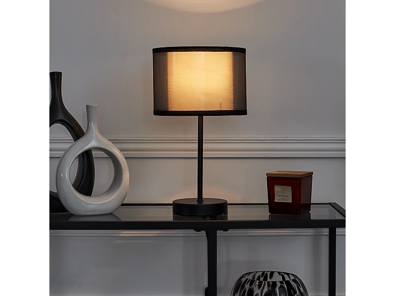 Lampe De Table Double Abatjour Noir