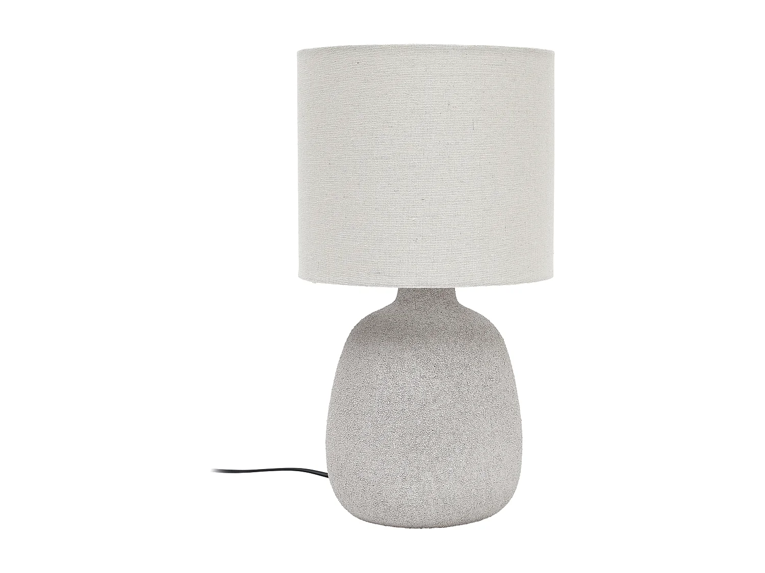 Lampe Ceramique Embossee H40cm Argent