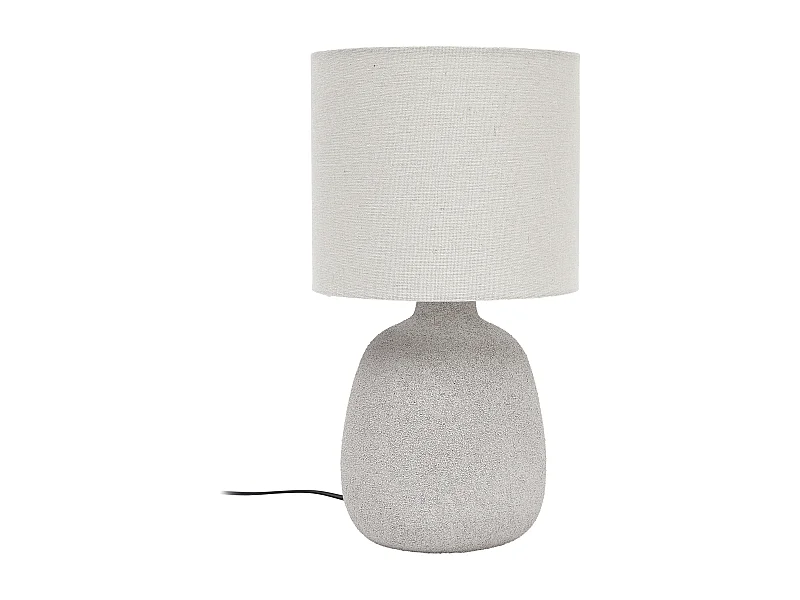Lampe Ceramique Embossee H40cm Argent