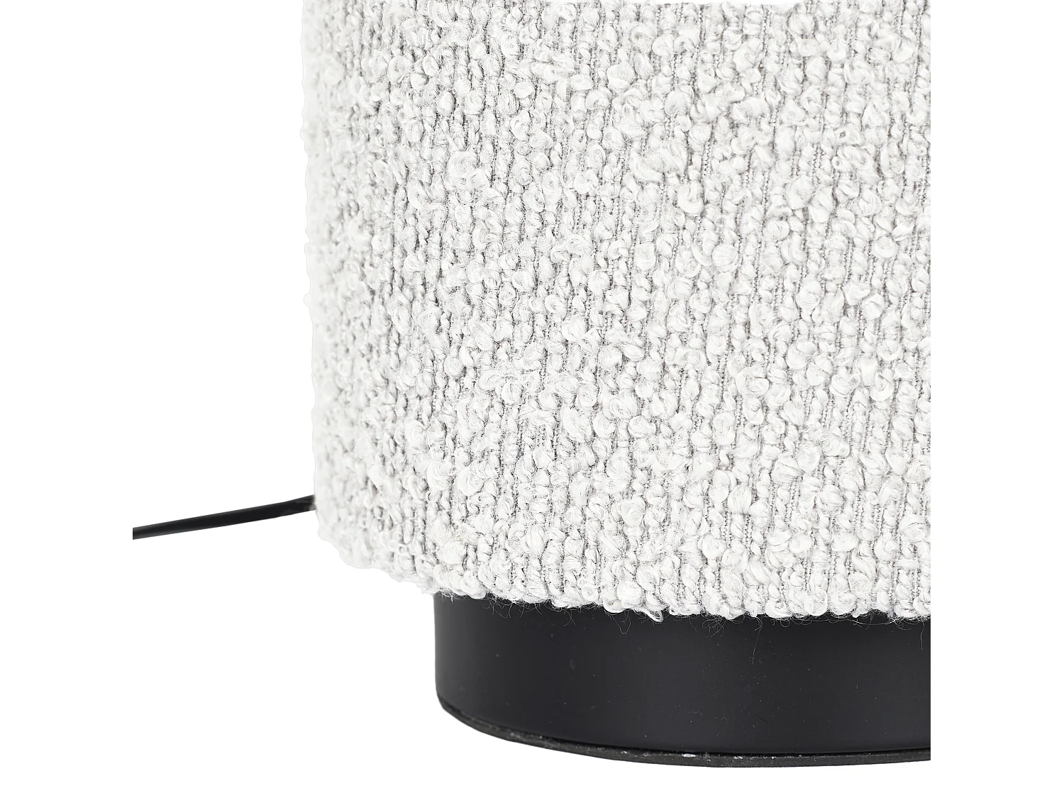 Lampe De Table Abat Jour Bouclette Blanc Noir, Blanc
