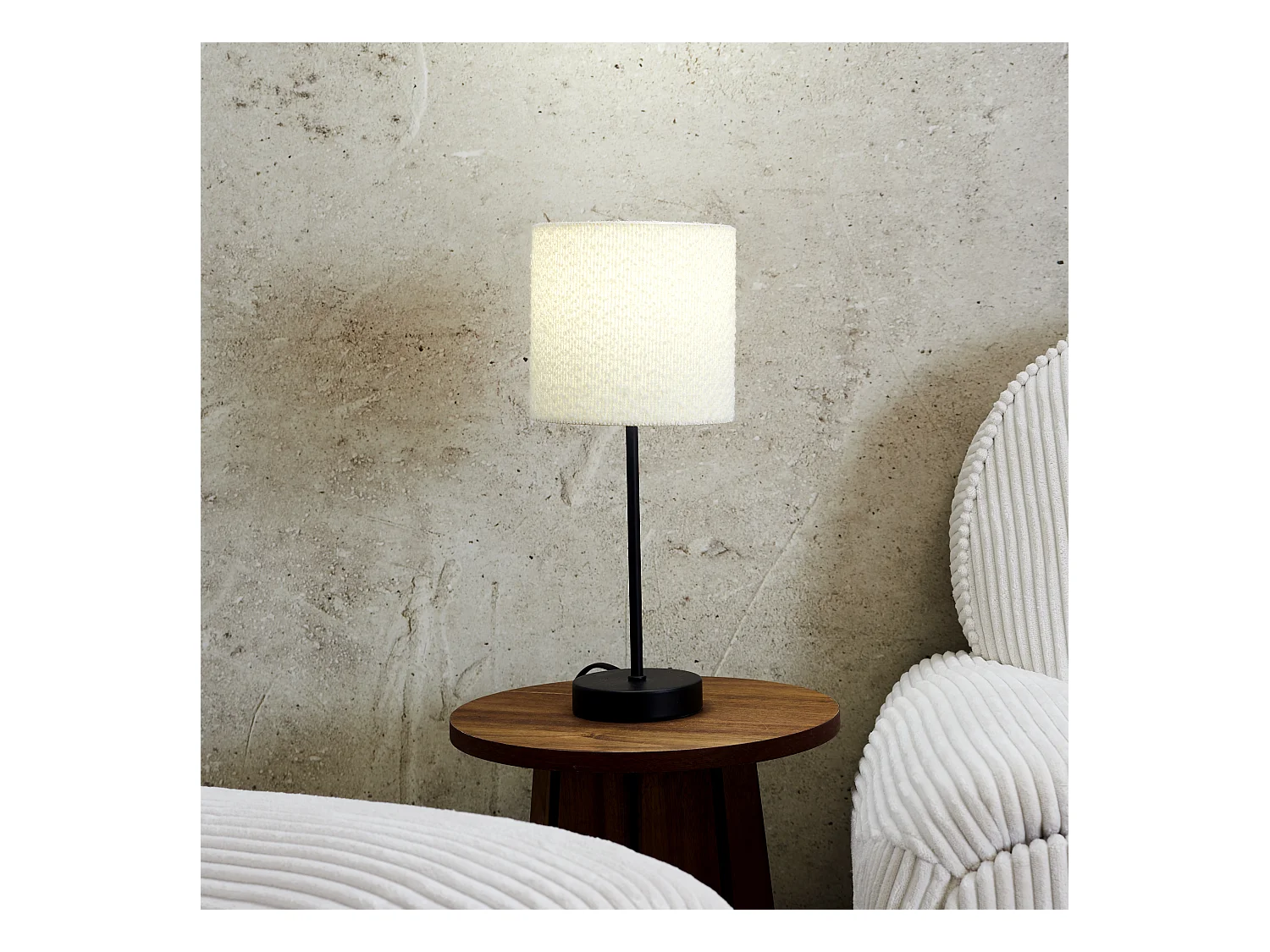 Lampe Metal Abatjour Bouclette Noir