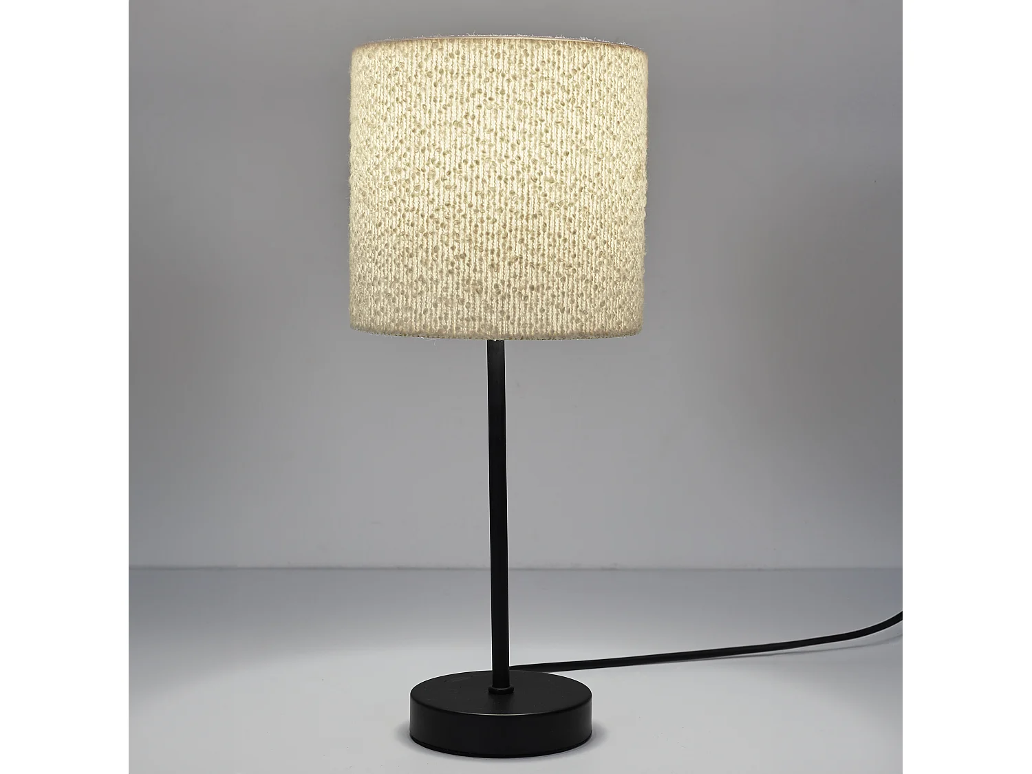 Lampe Metal Abatjour Bouclette Noir