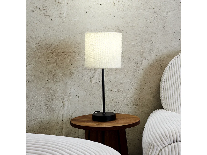 Lampe Metal Abatjour Bouclette Noir