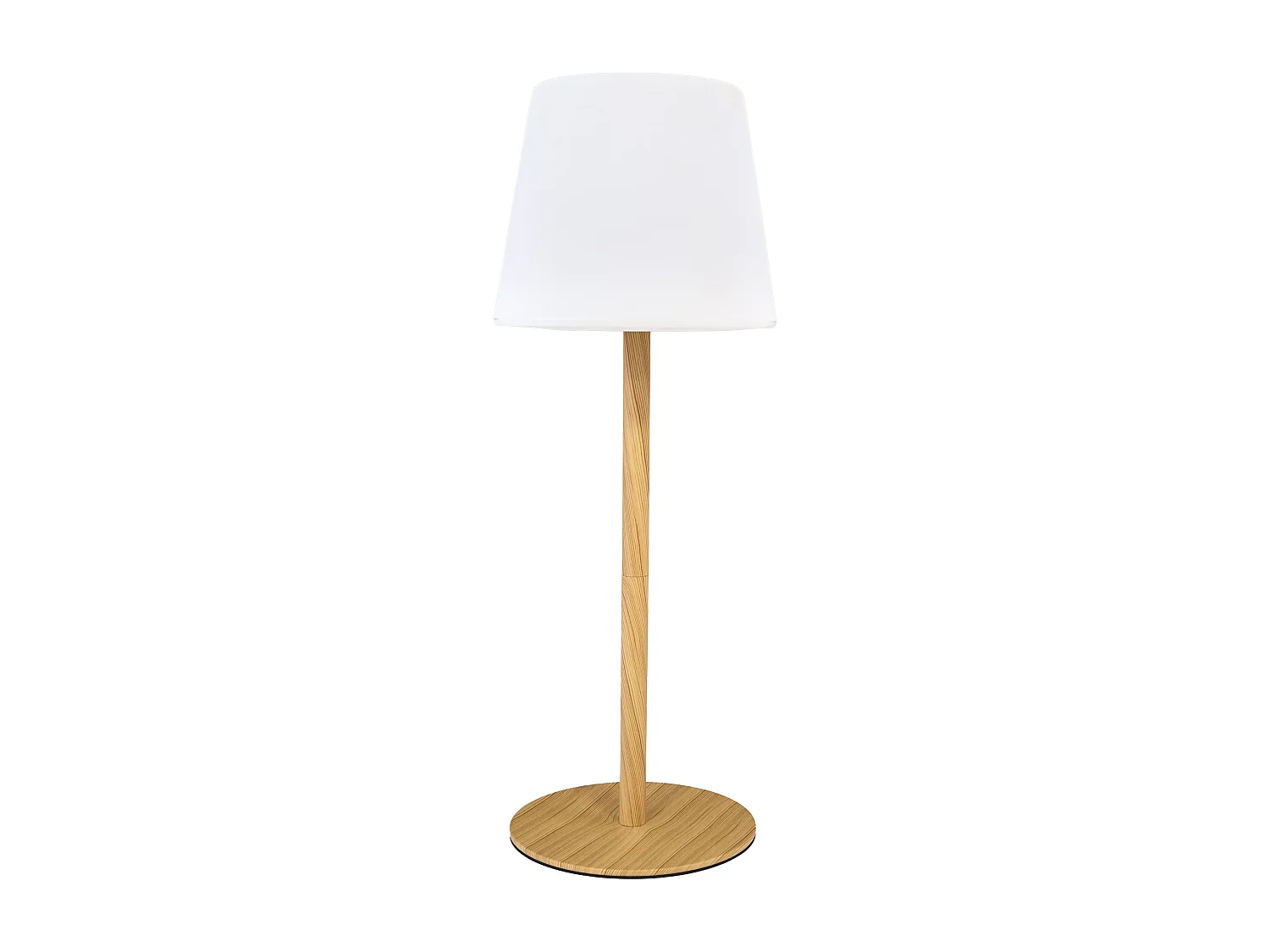Lampe Effet Bois Rechargeable Ip44 H40cm Blanc, Marron