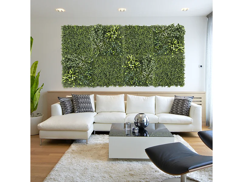 Mur Vegetal Artificiel Panache 50x50cm Vert