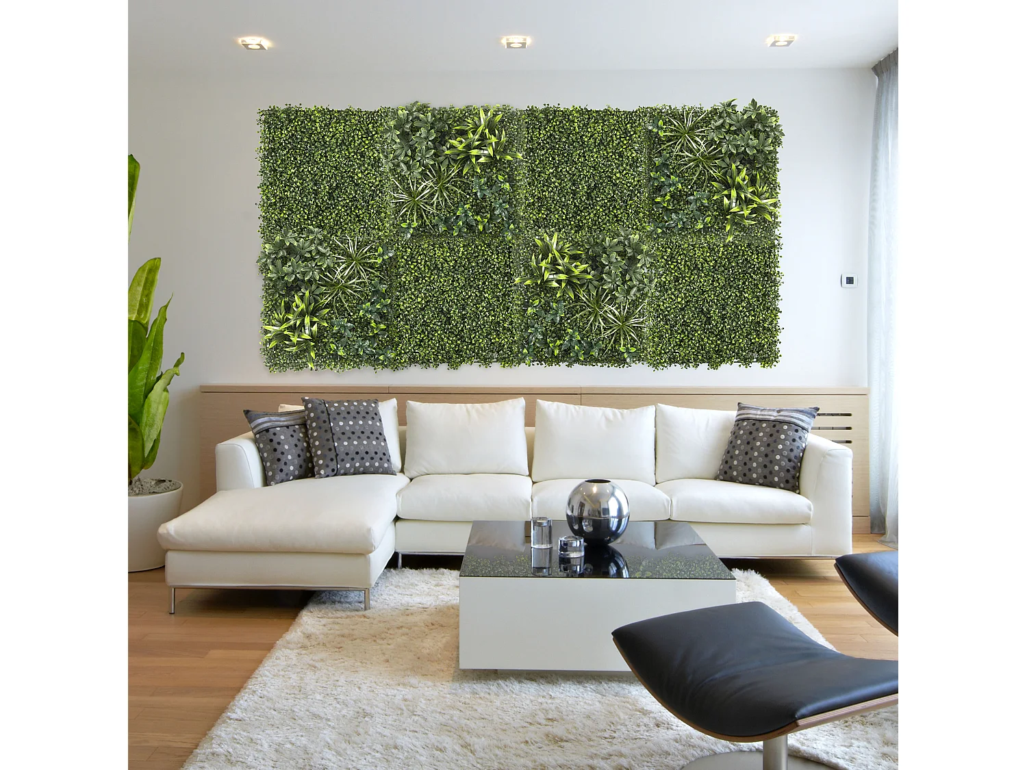 Mur Vegetal Artificiel Panache 50x50cm Vert