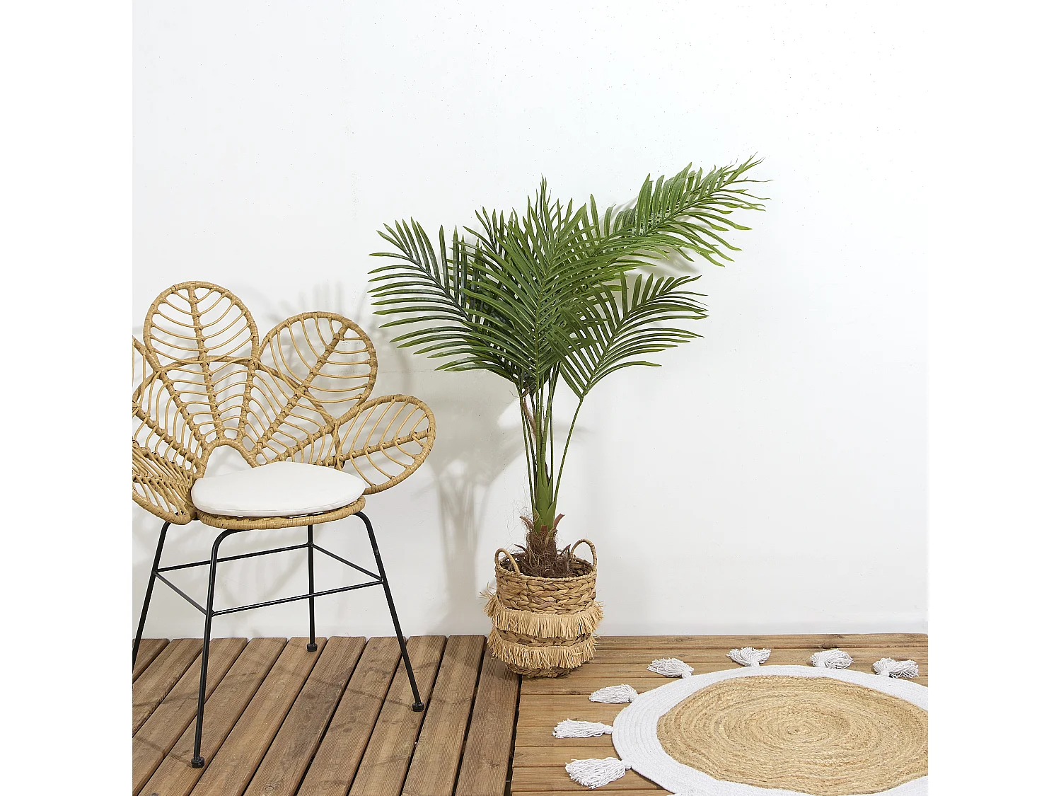 Plante Artificielle Palmier 120cm Vert