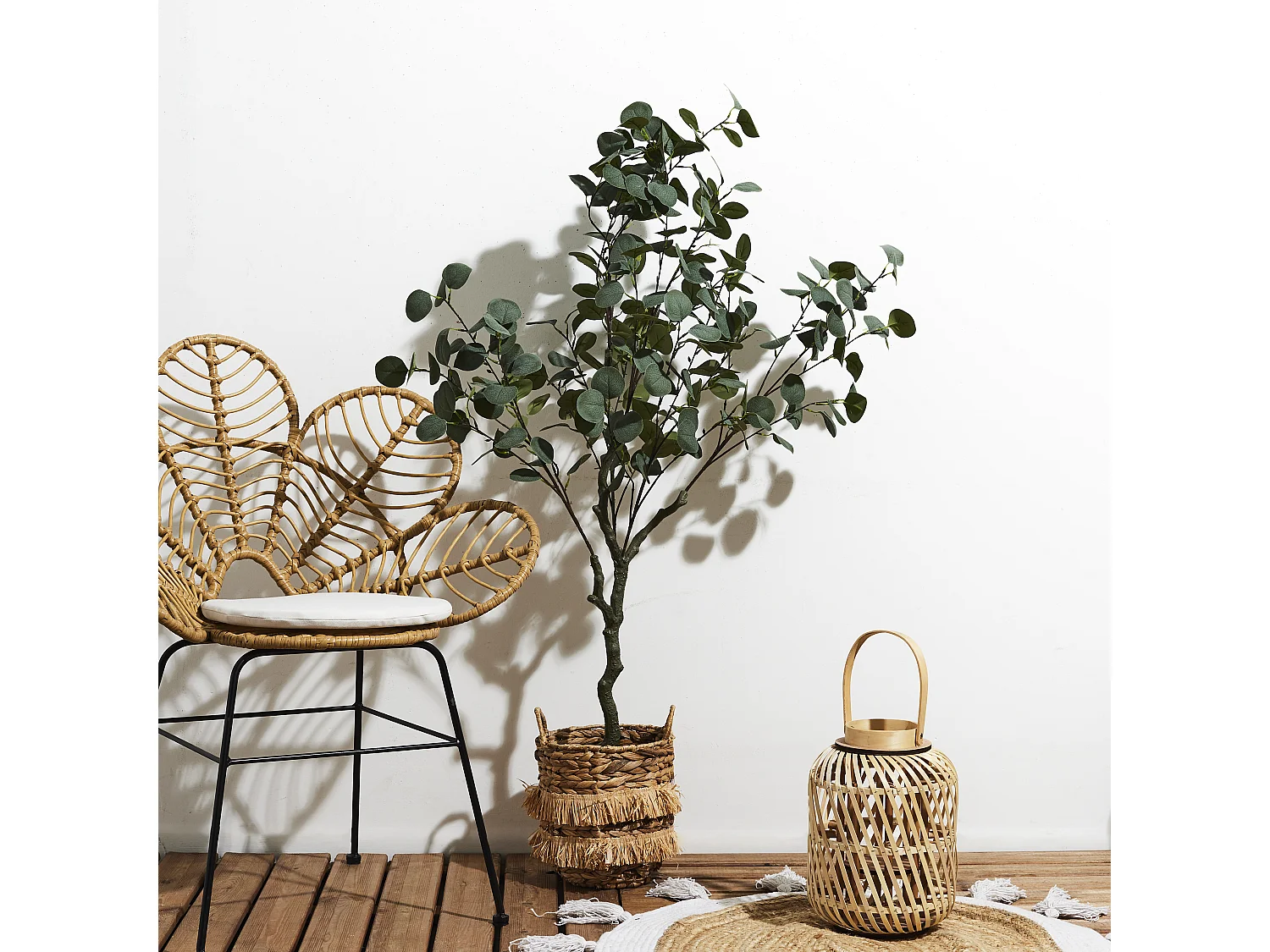 Lante Artificielle Eucalyptus 130cm Vert