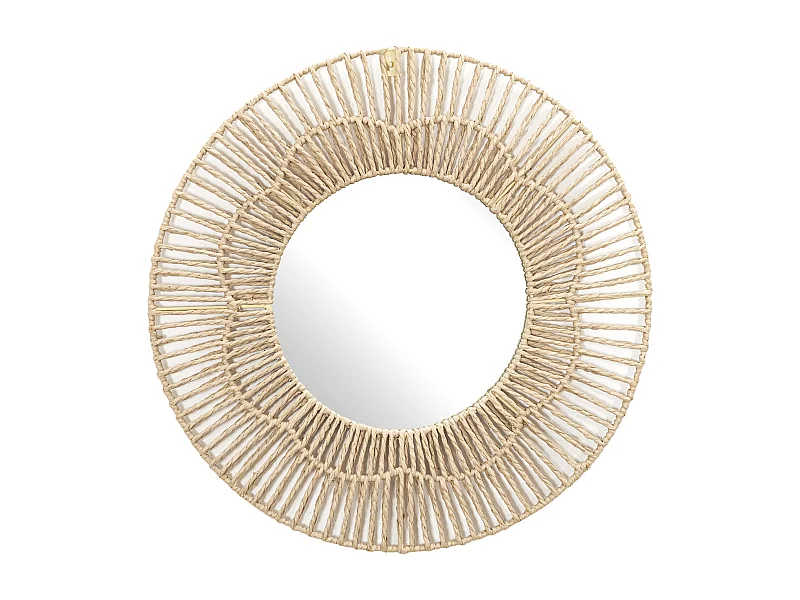 Miroir Rond 50cm Marron