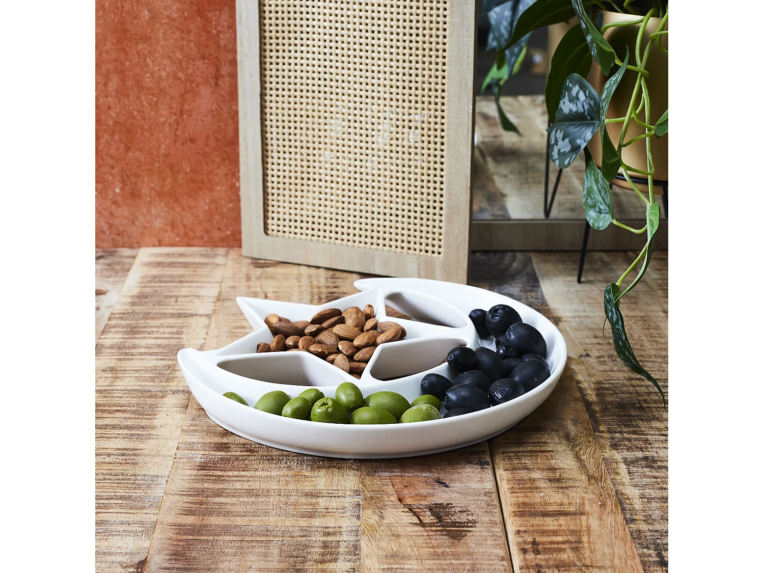 Plat de Présentation - HOME DECO FACTORY - Nuit Étoilée - Design Étoilé - 25,5 cm