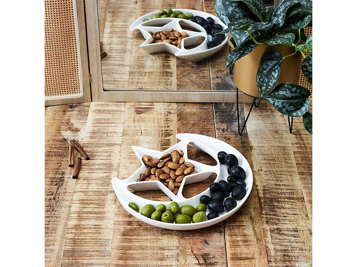Plat de Présentation - HOME DECO FACTORY - Nuit Étoilée - Design Étoilé - 25,5 cm