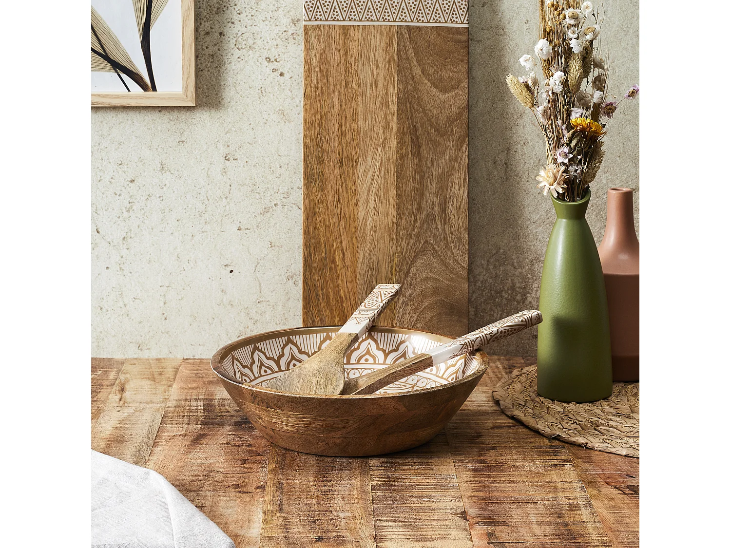 Saladier Manguier Dune Terracotta D28 Blanc, Orange