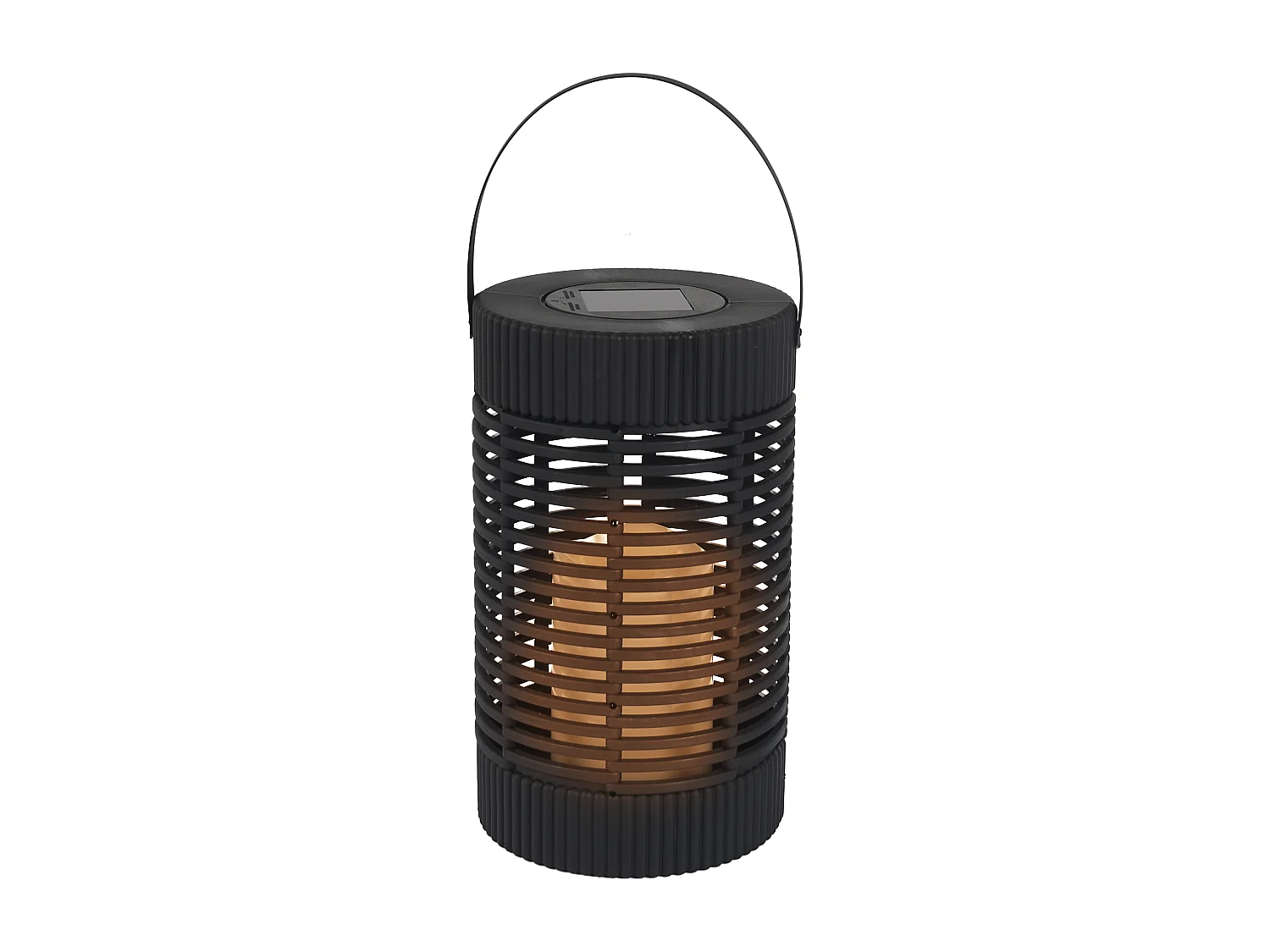 Lanterne Solaire - HOME DECO FACTORY - Effet Bougie - Design Moderne - Noir