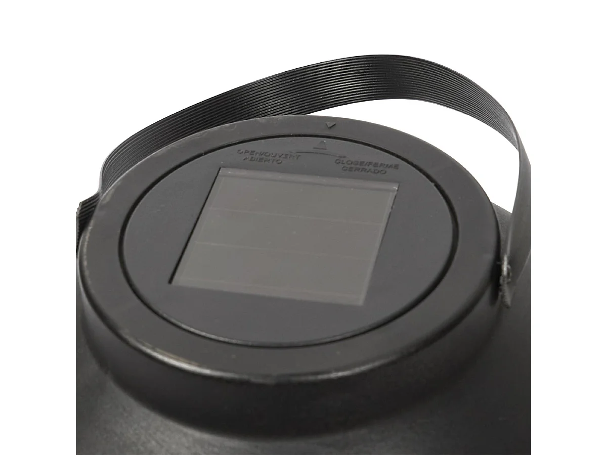 Lanterne Solaire - HOME DECO FACTORY - Effet Bougie - Design Moderne - Noir