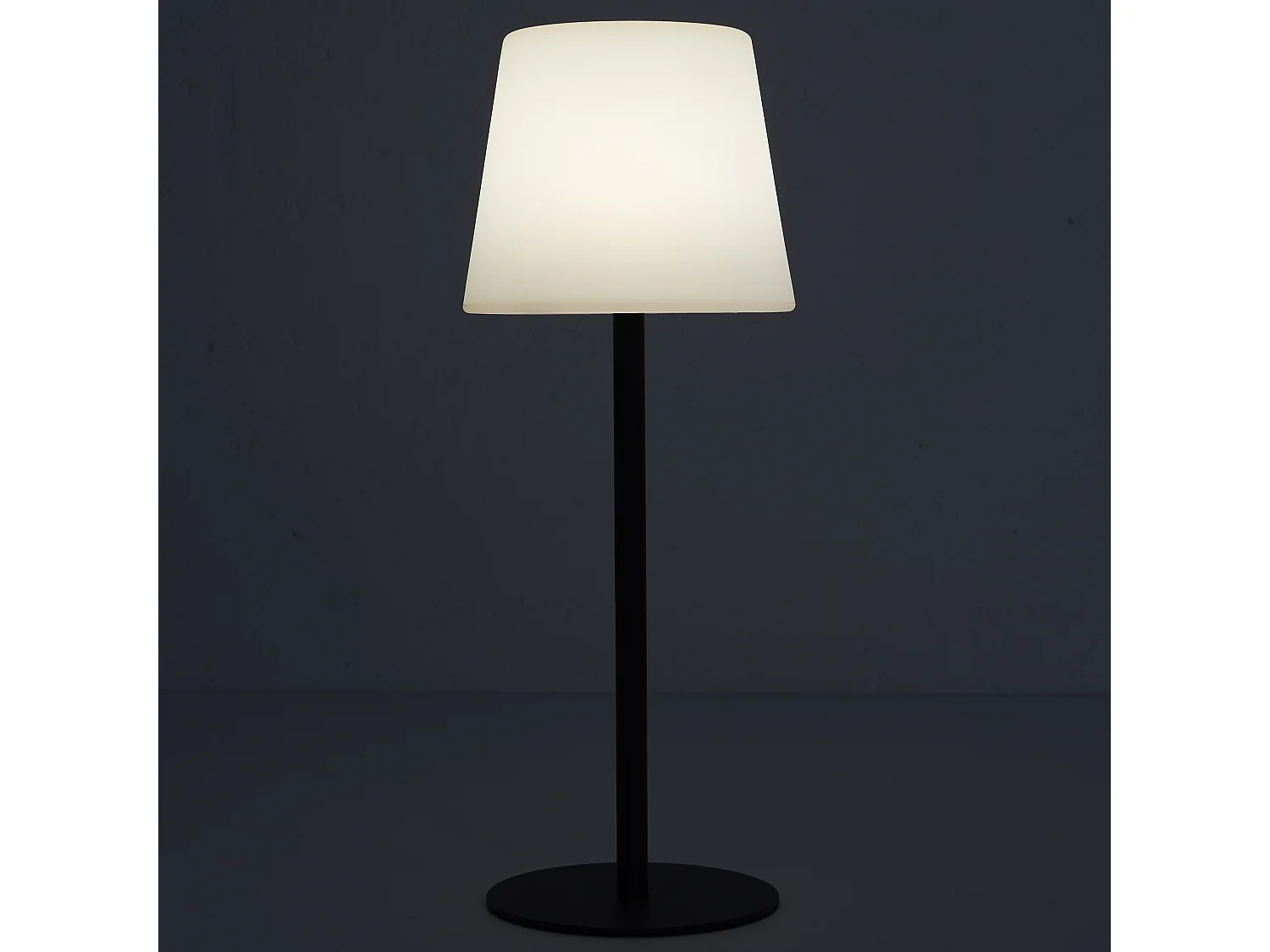 Lampe A Poser Ip44 Rechargeable H40cm Noir Noir