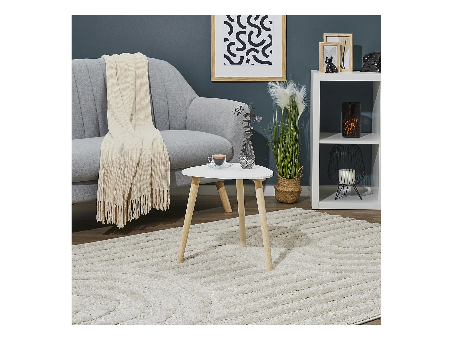 Table D Appoint Shelly Blanc Blanc, Marron