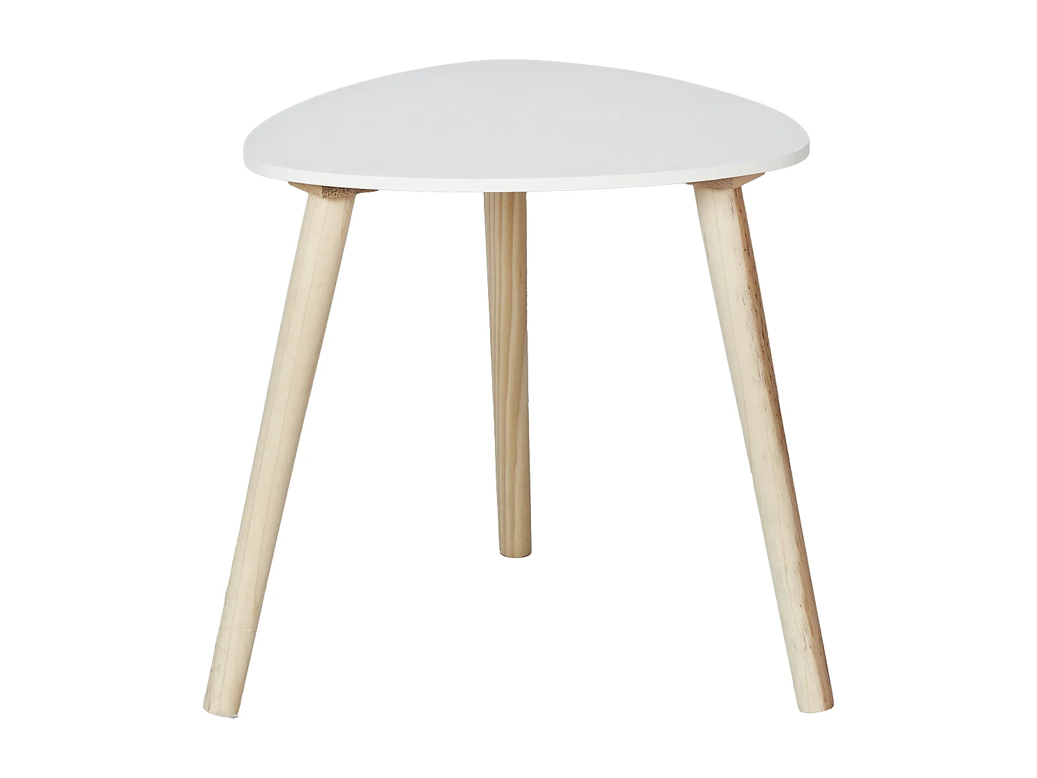 Table d'Appoint Scandinave "Shelly" 38cm Blanc & Naturel