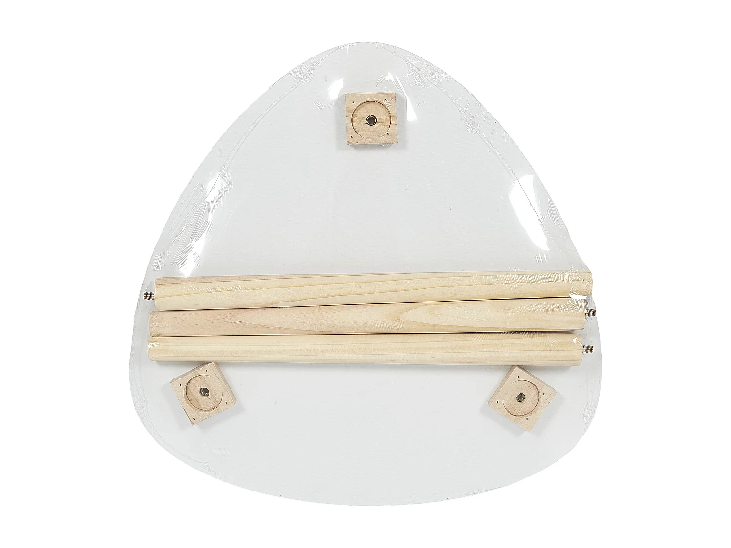 Table d'Appoint Scandinave "Shelly" 38cm Blanc & Naturel