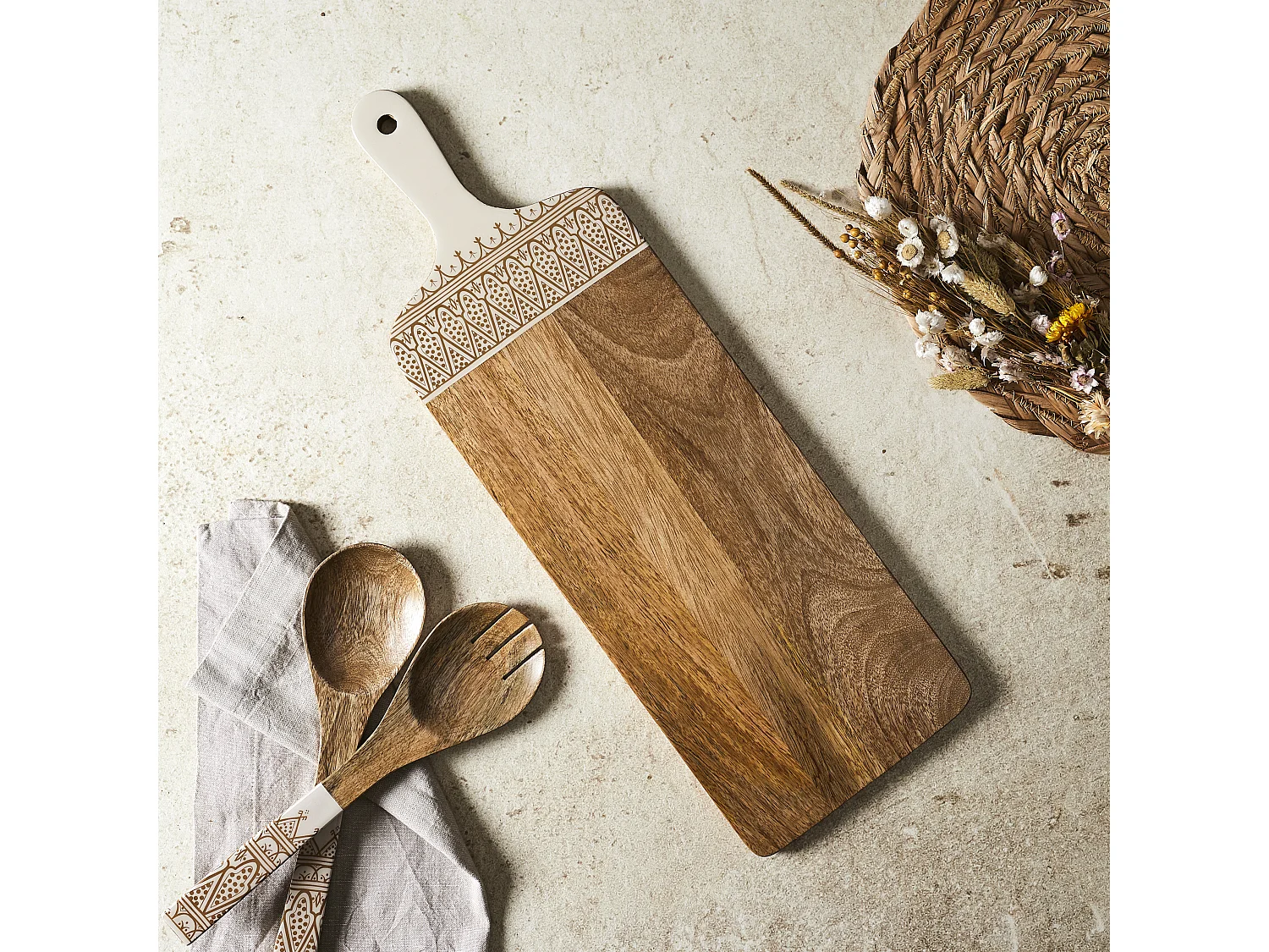 Planche De Presentation Manguier Dune Terra58cm Marron, Blanc, Orange