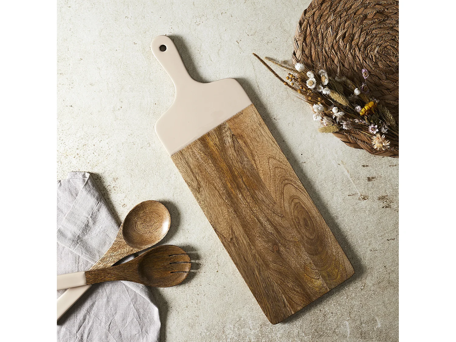 Planche De Presentation Manguier Dune Uni 58cm Marron, Beige