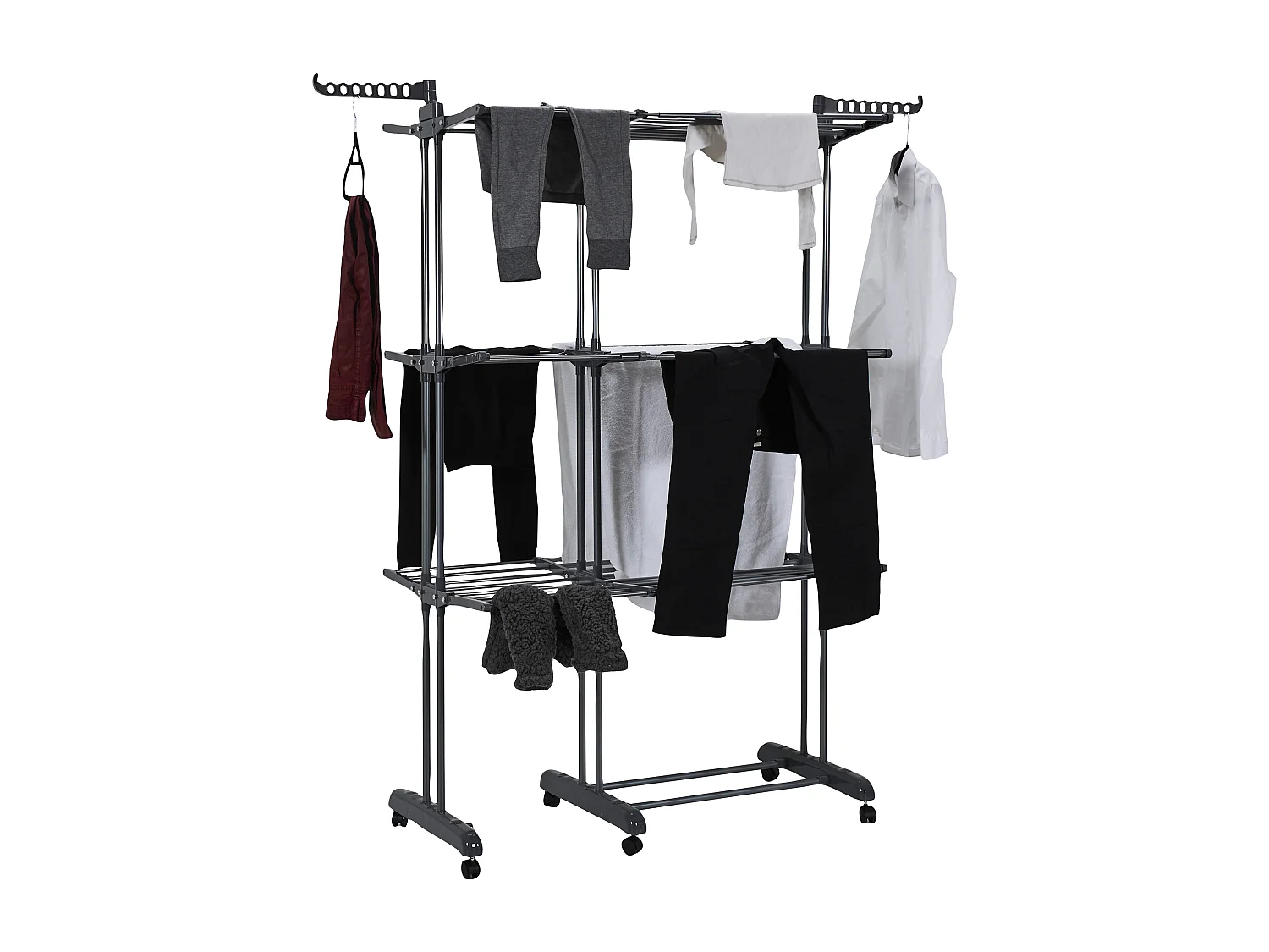 Etendoir Extensible 35m Etendage 3 Etages Gris