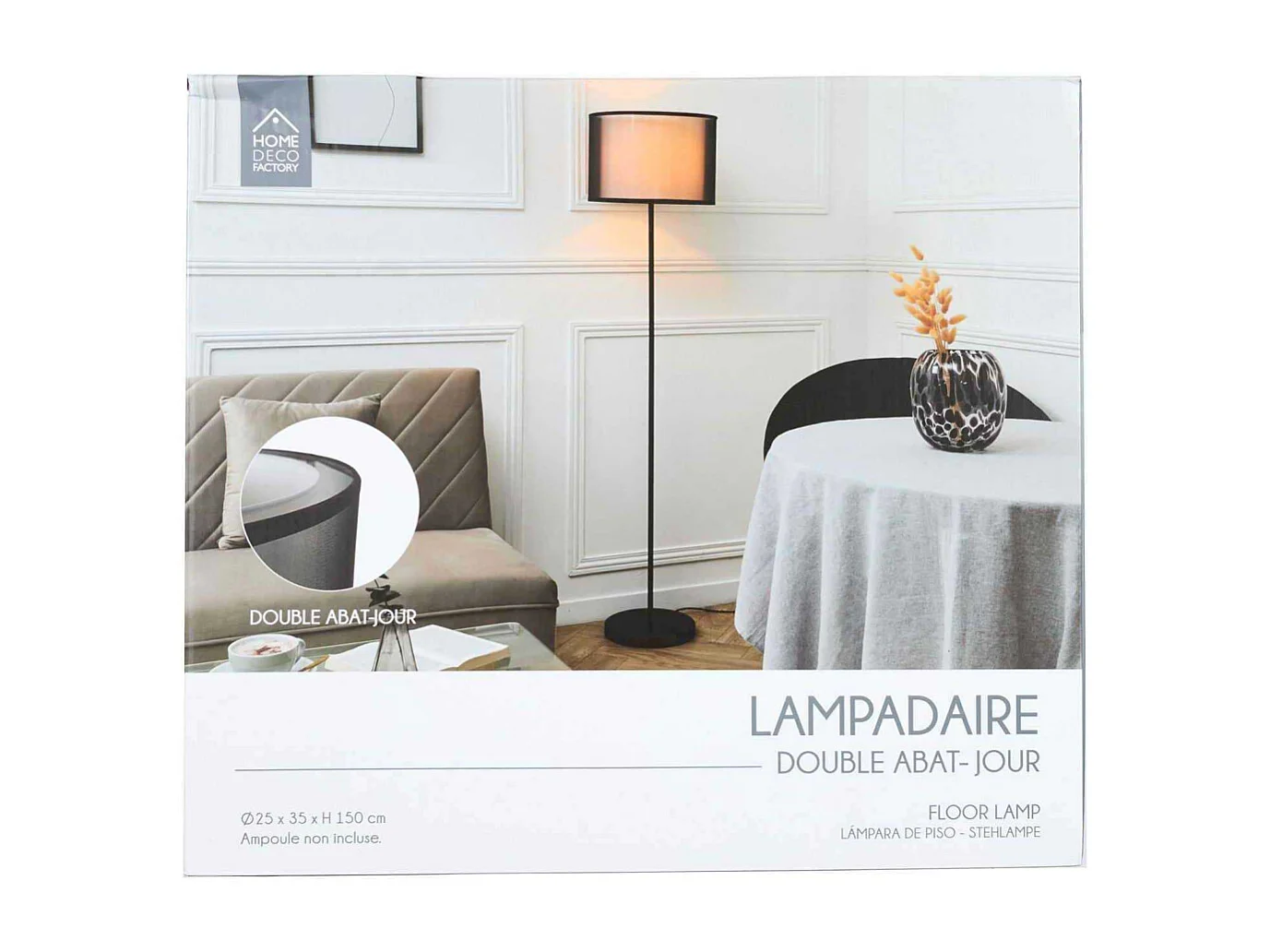 Lampadaire Double Abatjour Noir