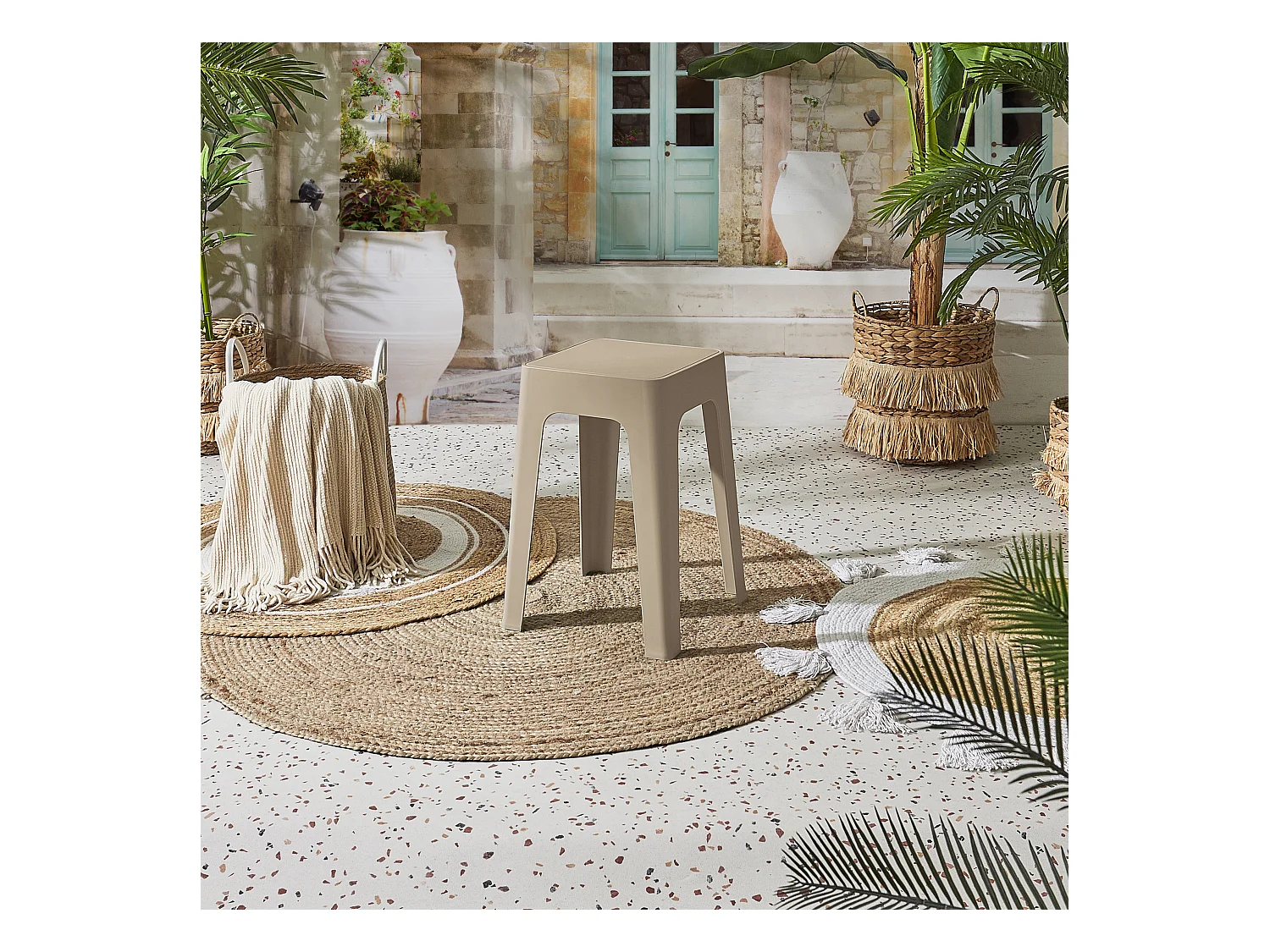 Tabouret Empilable Spectra Beige Beige