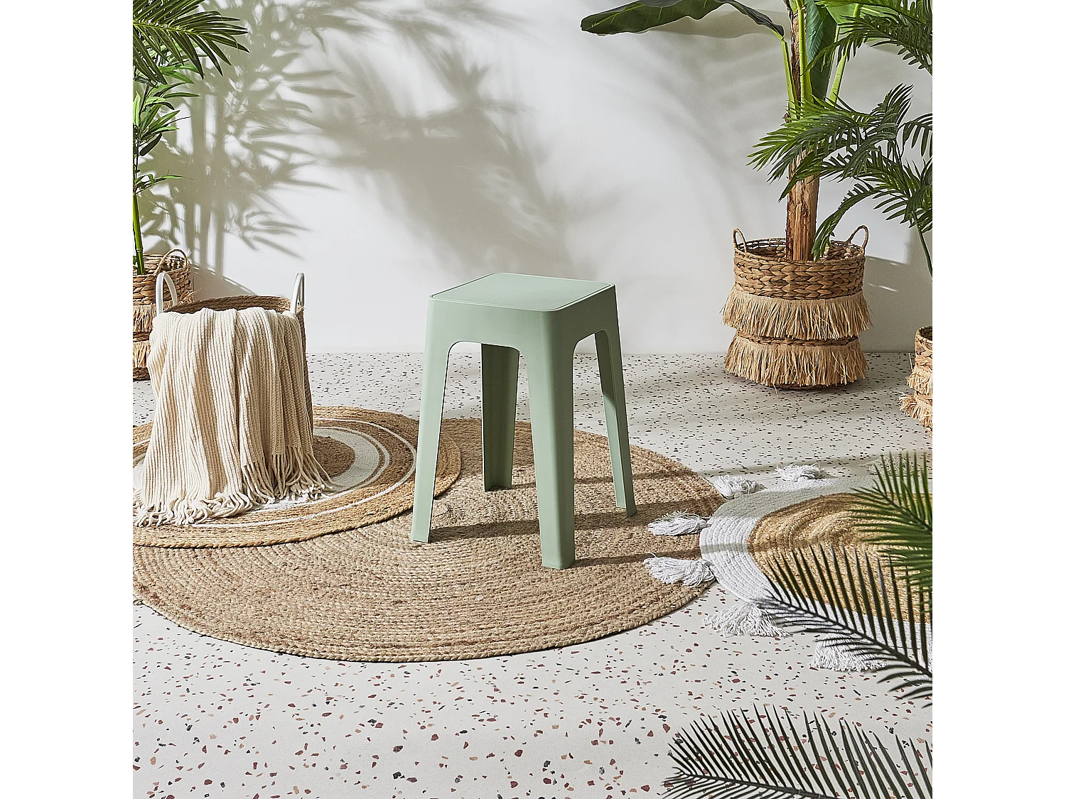 Tabouret Empilable Spectra Vert Bleu