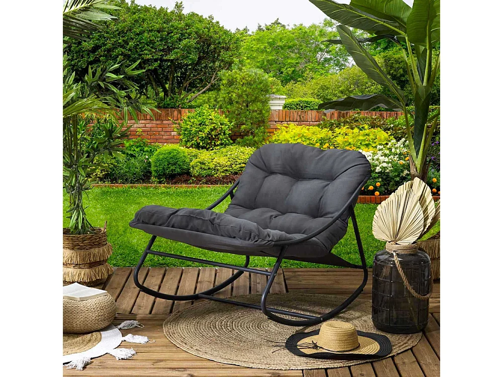 Fauteuil A Bascule Tenerife Beige Blanc, Beige