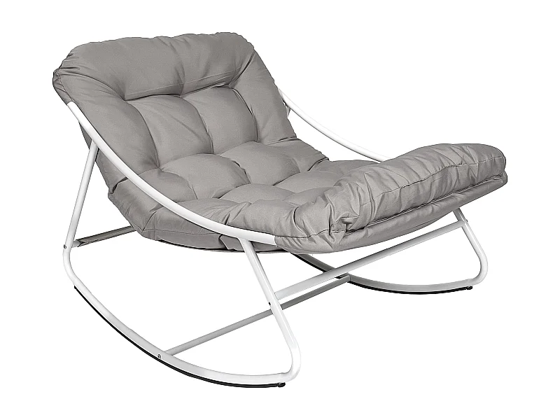 Fauteuil A Bascule Tenerife Beige Blanc, Beige