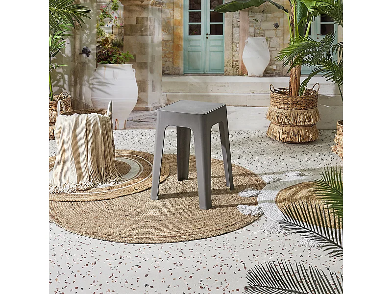 Tabouret Empilable Spectra Gris Gris