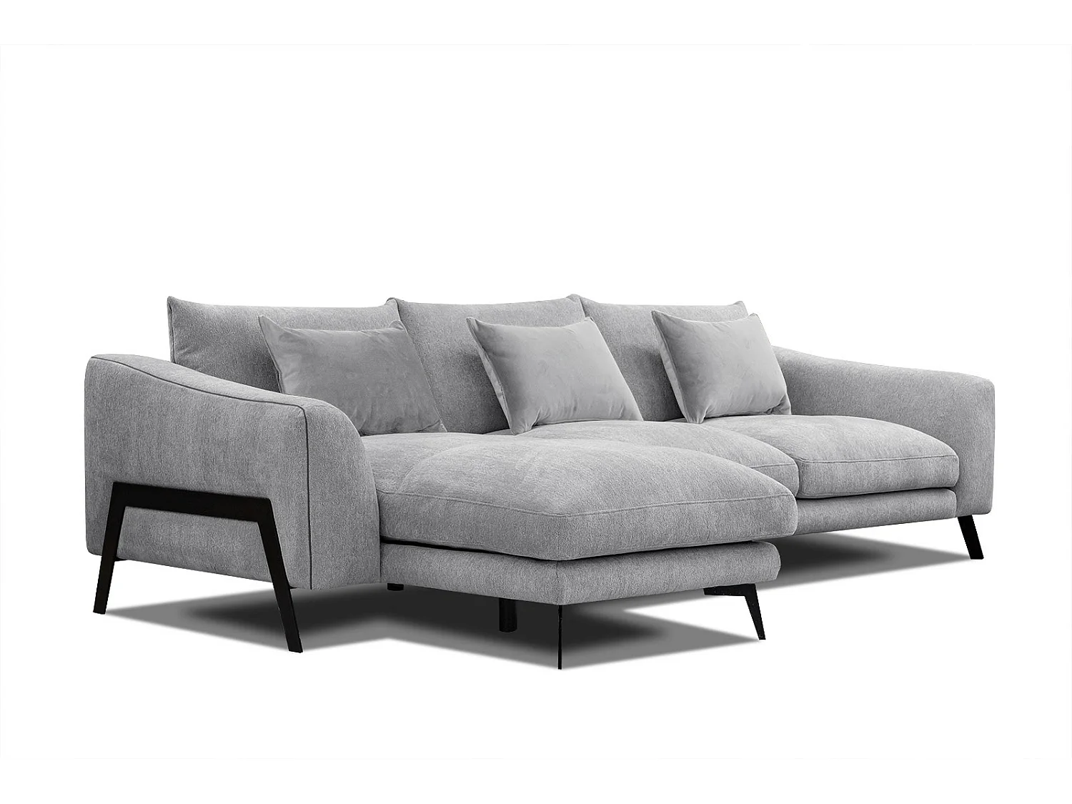 WINTER Ecksofa 4-Sitzer links, hellgrau