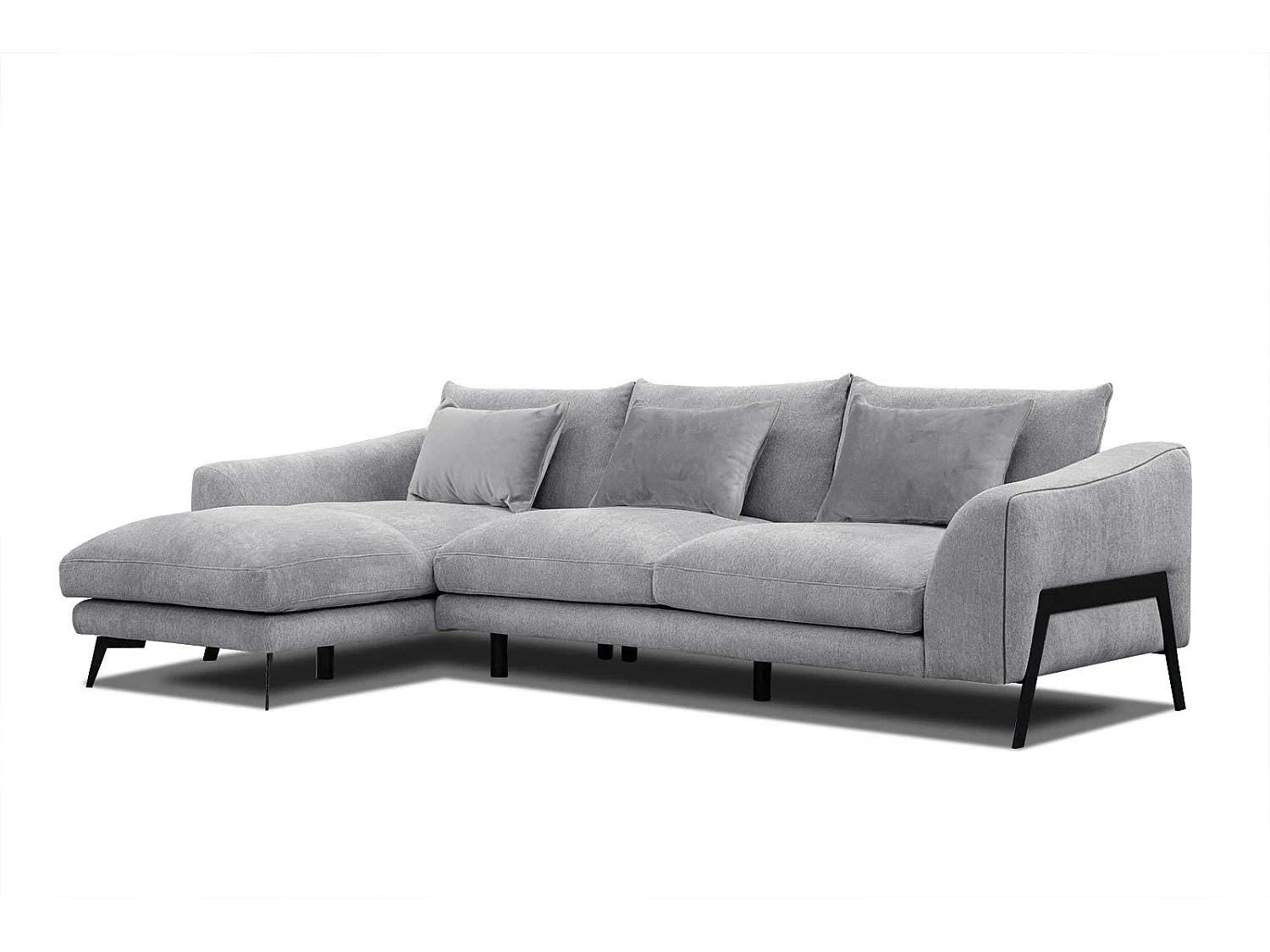 WINTER Ecksofa 4-Sitzer links, hellgrau