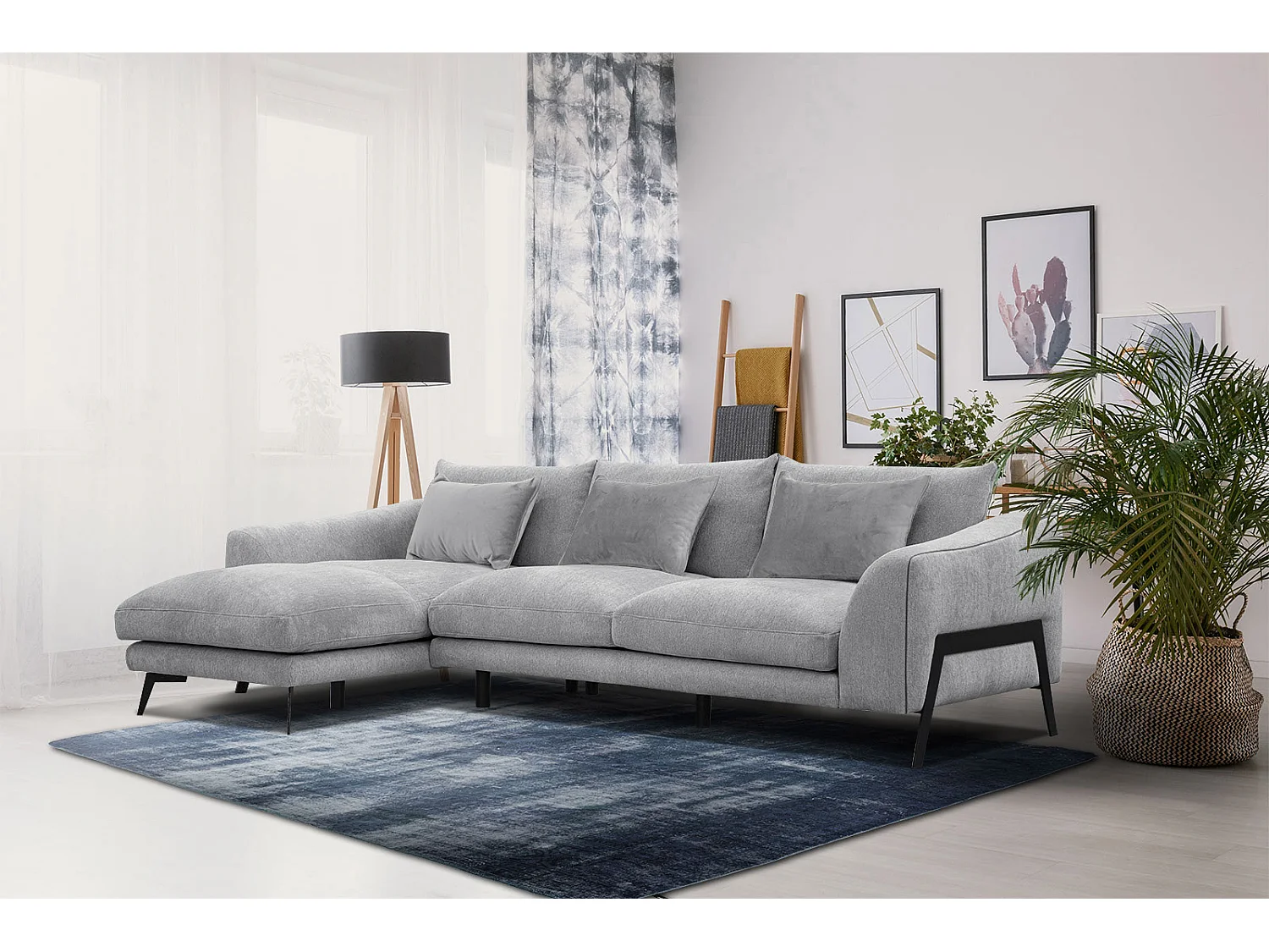 WINTER Ecksofa 4-Sitzer links, hellgrau