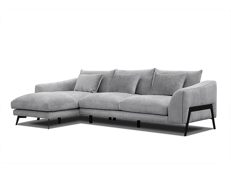 WINTER Ecksofa 4-Sitzer links, hellgrau