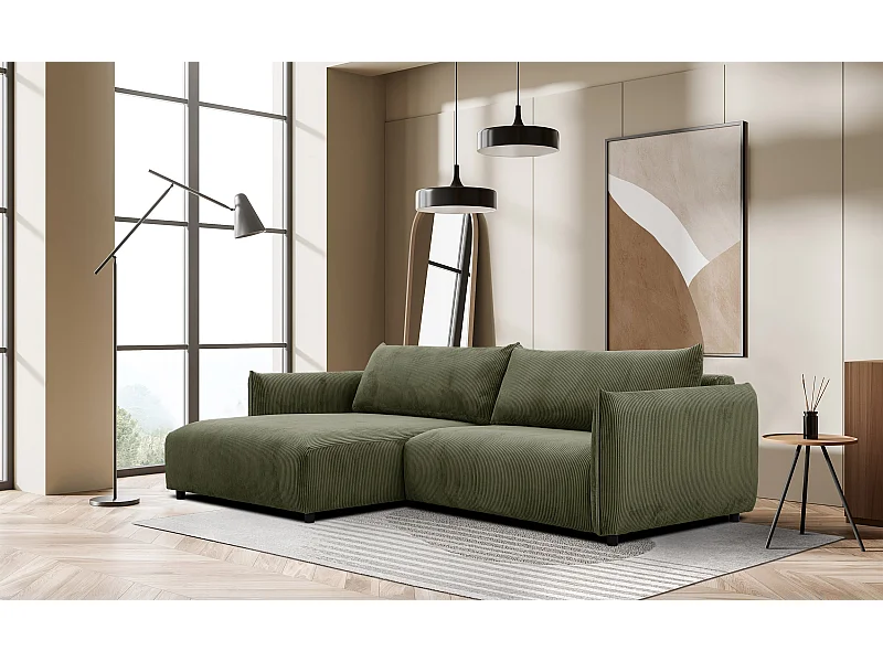 TAUER Ecksofa 5-Sitzer, olive