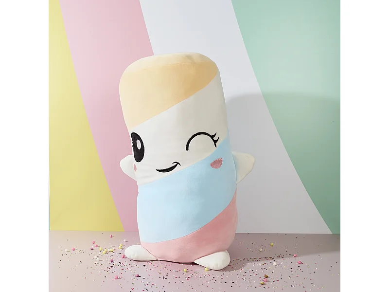 Peluche Chamallow 60cm Vert, Jaune, Blanc, Rose