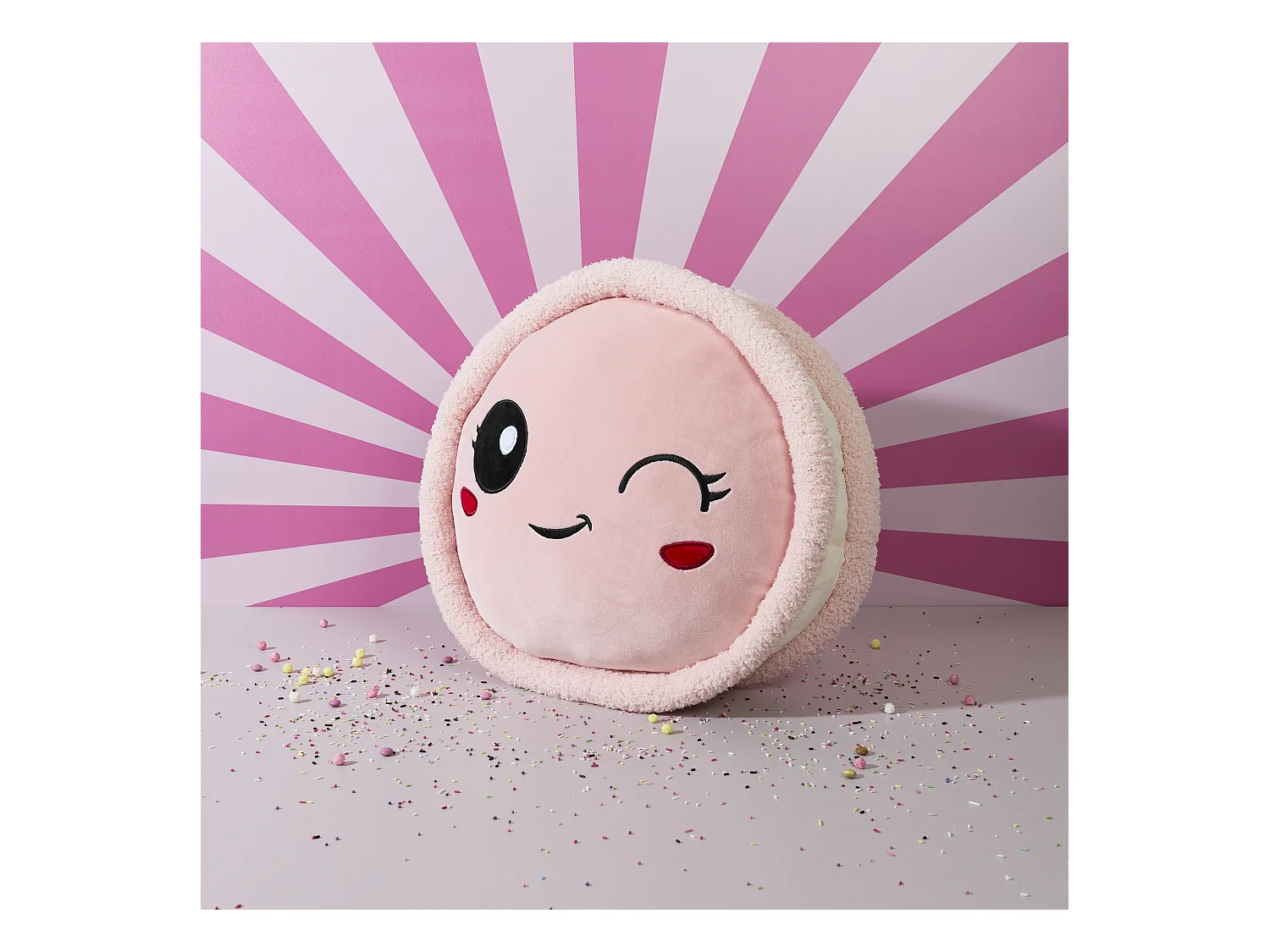 Peluche Macaron 40cm Rose