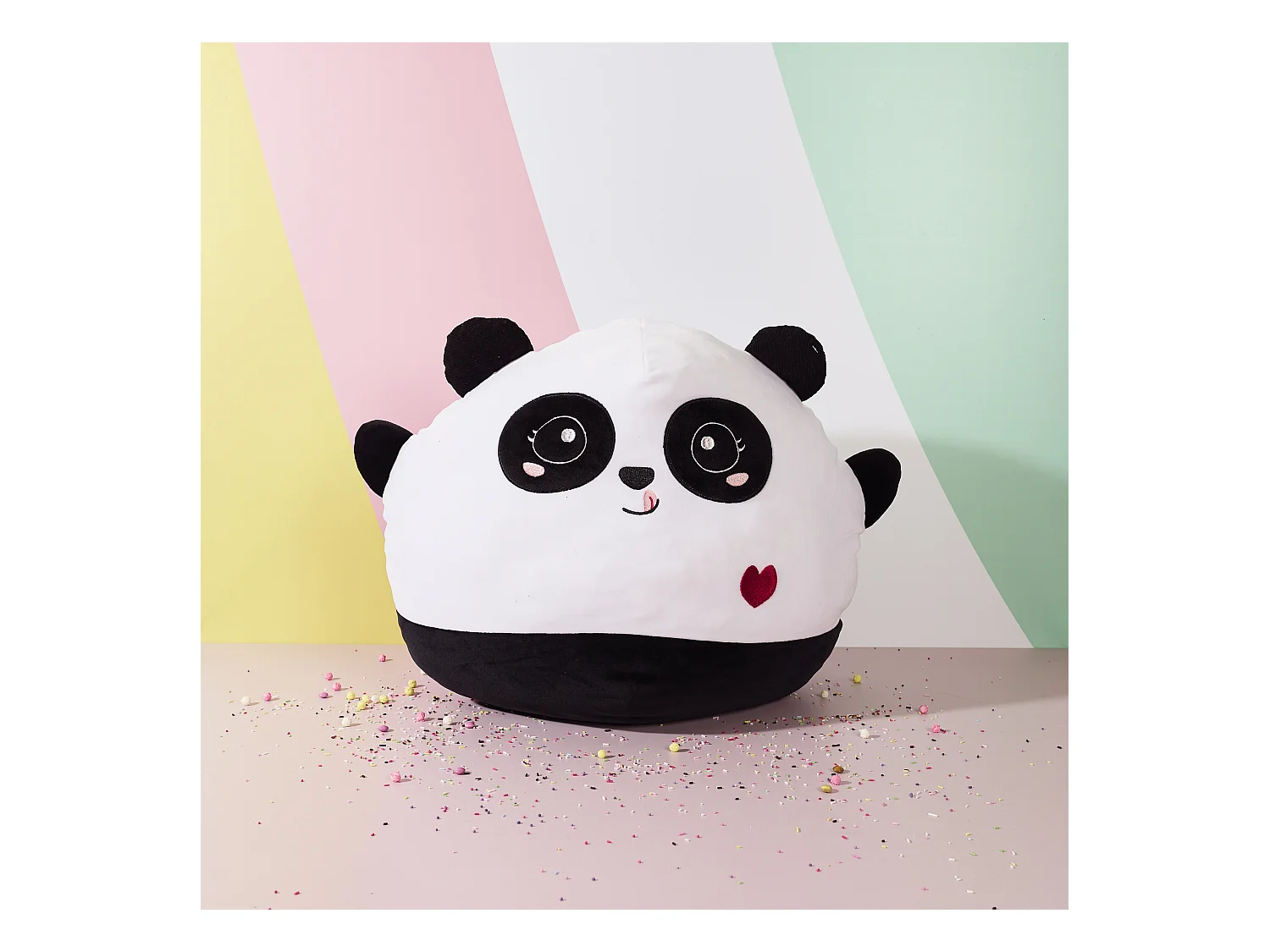 Peluche Panda H42cm Noir, Blanc