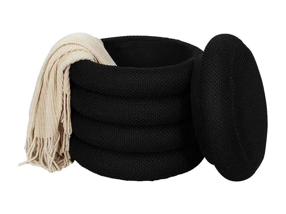 Pouf Rangement Atome Noir Noir