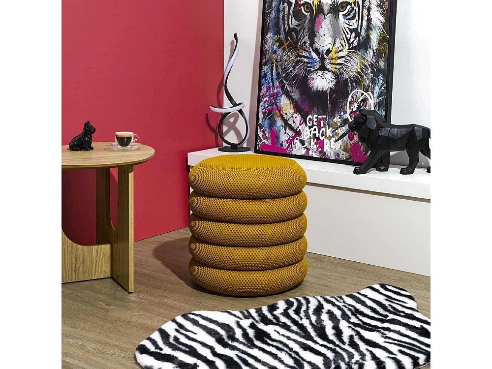 Pouf Rangement Atome Jaune Jaune