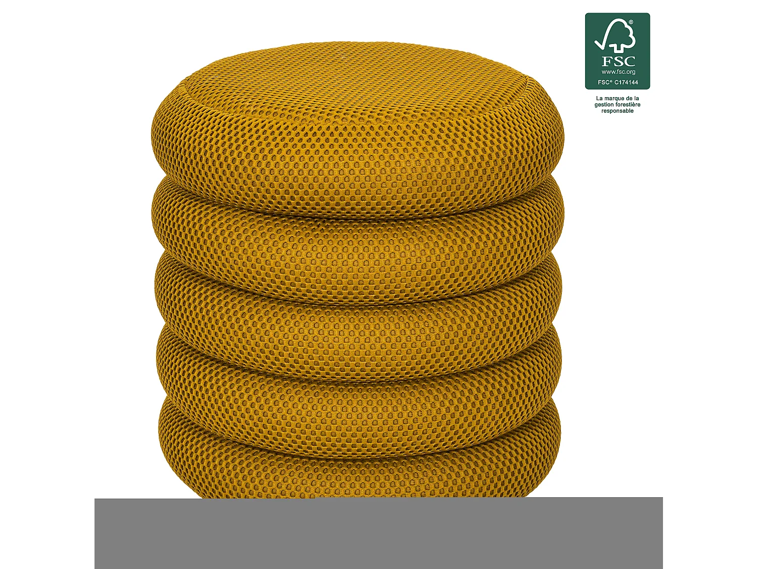 Pouf Rangement Atome Jaune Jaune