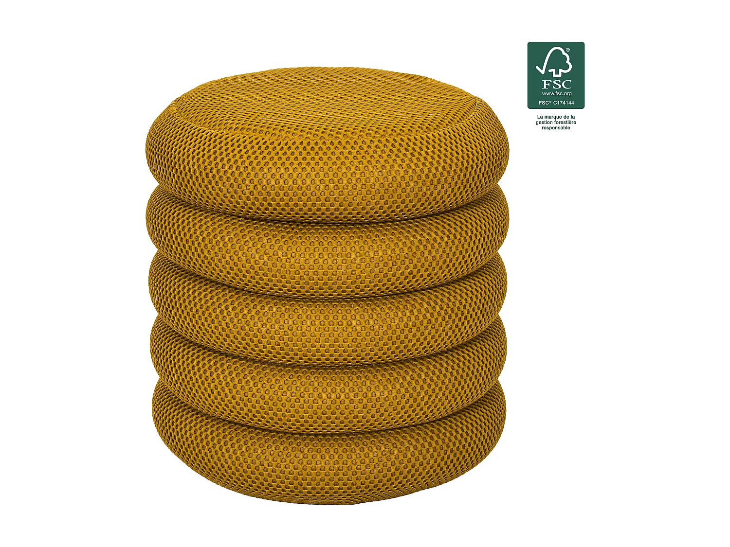 Pouf Rangement Atome Jaune Jaune