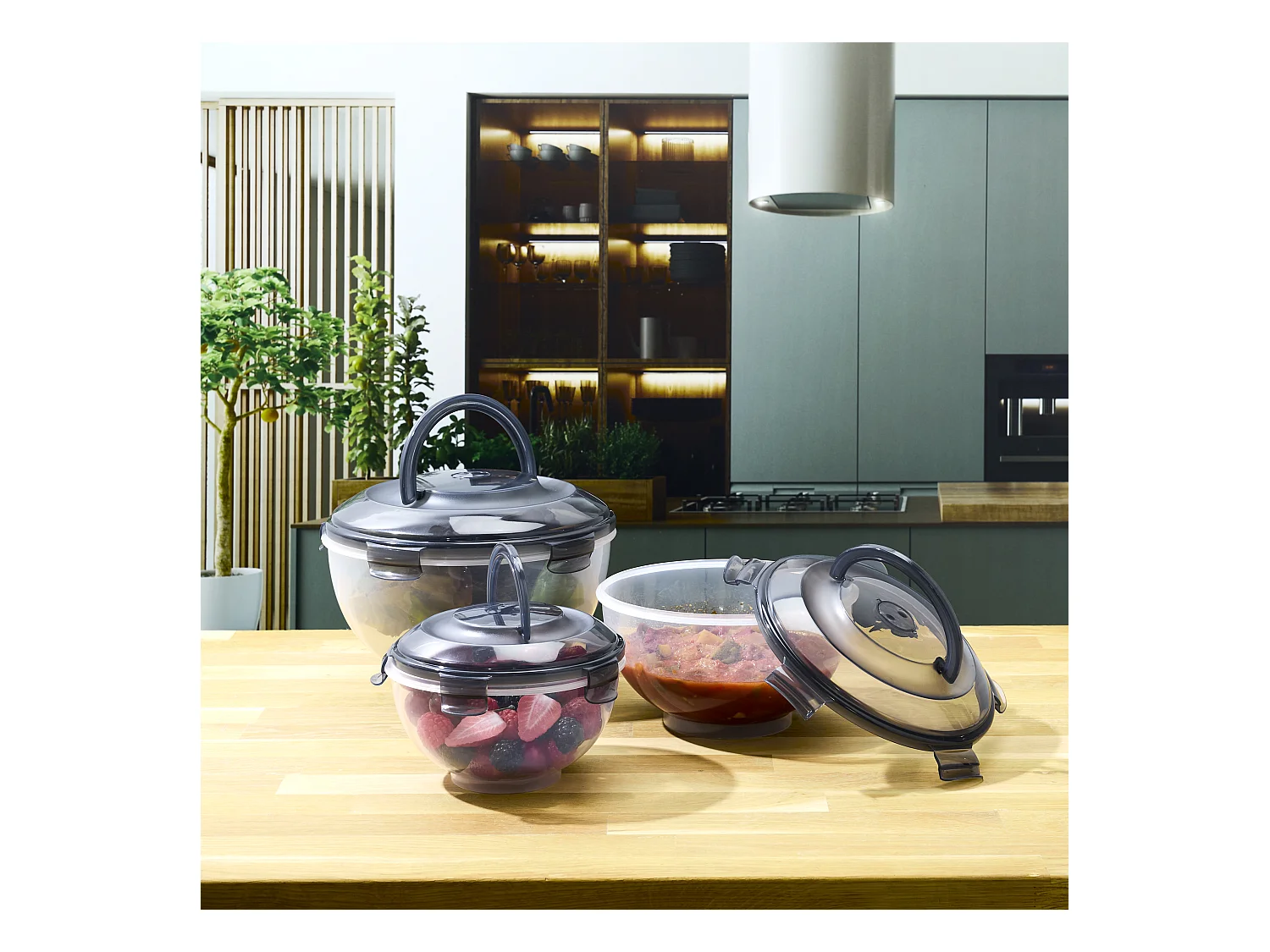 Set De 3 Boites A Emporter Colore Bleu
